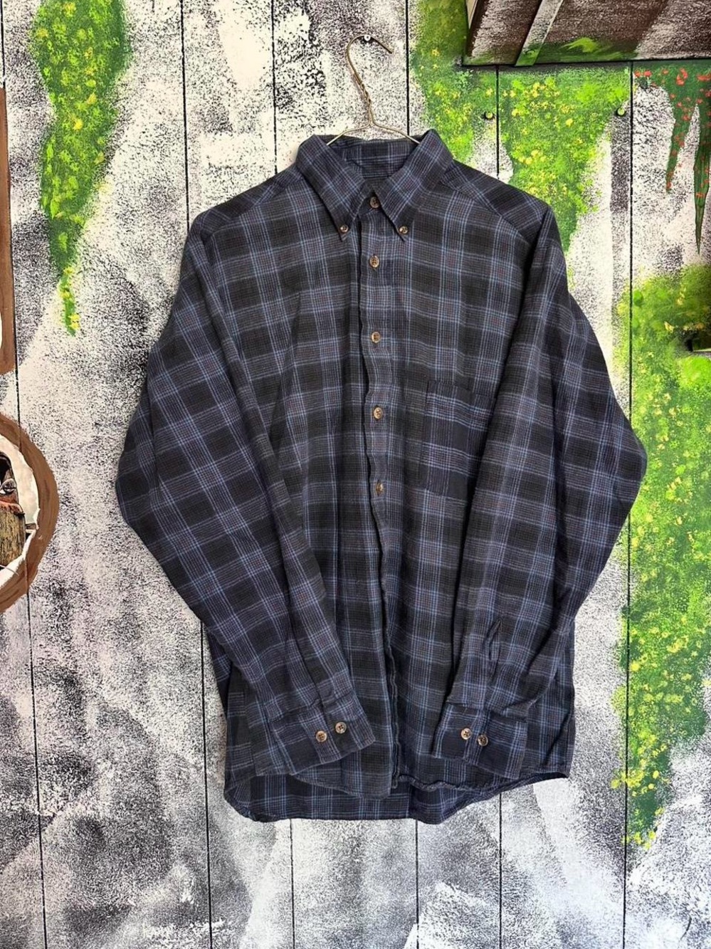 Towncraft Dark Blue Plaid Shirt with Navy Label